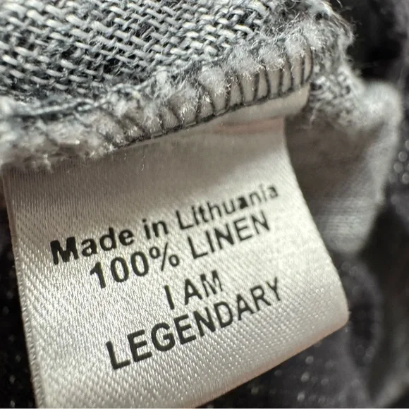 Flax Soft Tunic 3/4 Sleeves 100% Linen Grey Gray Small - Picture 8 of 14